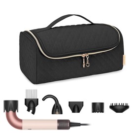 Yarwo 𝟐𝟎𝟐𝟓 𝐍𝐄𝐖 Carrying Case Compatible with Dyson Supersonic r Hair Dryer, Padded Blow Dryer Travel Bag with Top Handle and Wide Magic Strap Fits for Complete Supersonic Accessories, Black