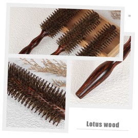 Beavorty Home Hair Curling Comb Wooden Handle Styling Brush for Scalp Massage Hair Care for Women and Girls and Comfortable Design