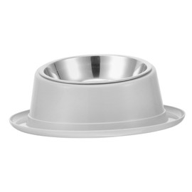 BESPORTBLE Elevated Pet Bowl Cat Dog Feeder Anti-Slip Ant Proof Stainless Steel Bowl Grey