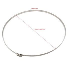 5 Pcs 15.7inch/400mm(Hoop diameter Max) Stainless Hoop Steel Hose Clips Duct Clamps Adjustable Worm Drive Hose Clamp For Inline Duct Fan Hydroponic Duct Hoop