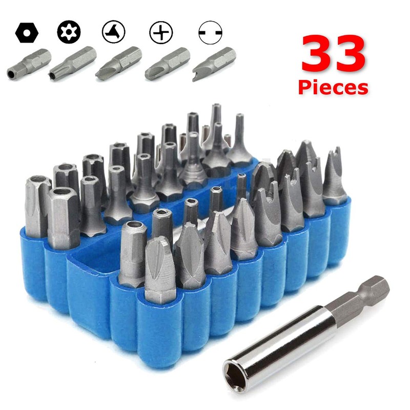 33 Pieces Security Screwdriver Bit Kit - CR-V Steel, Magnetic