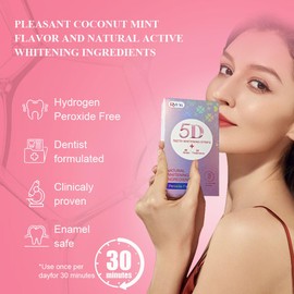 RVEYi Teeth Whitening Strips 24 Treatments Kit for Tooth White, Peroxide Free, Enamel Safe Green White Strips, Deep Stains Removal - Instant Professional Teeth Whitening (48 Strips)