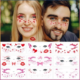 10pcs Waterproof Eyeshadow Face Tattoos For Women Eyeliner Temporary Tattoo Stickers for Valentine's Day Stage Performances