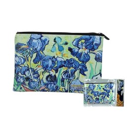 CARMANI - Women's Medium Makeup Bag Travel Bag Handbag Organizer Purse Multifunction Toiletry Bag for Women with Vincent Van Gogh "Irises"