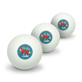 GRAPHICS & MORE Oh for Fox Sake Funny on Teal Novelty Table Tennis Ping Pong Ball 3 Pack