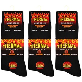 HiFEN® 3 Pairs Multipack Mens Extra Thick Warm Thermal Socks Black Heated Boot Socks