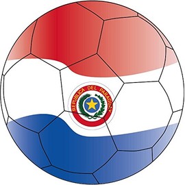 Paraguay Soccer Ball Flag Football Sport Car Bumper Sticker Decal 5" x 5"