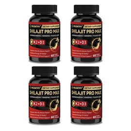 HIILEATHY Optimal Shilajit PRO MAX 60 Capsules Made in USA with Essential Minerals for Healthy Aging and Immune System Support:_Pack of 4 (240 capsules)