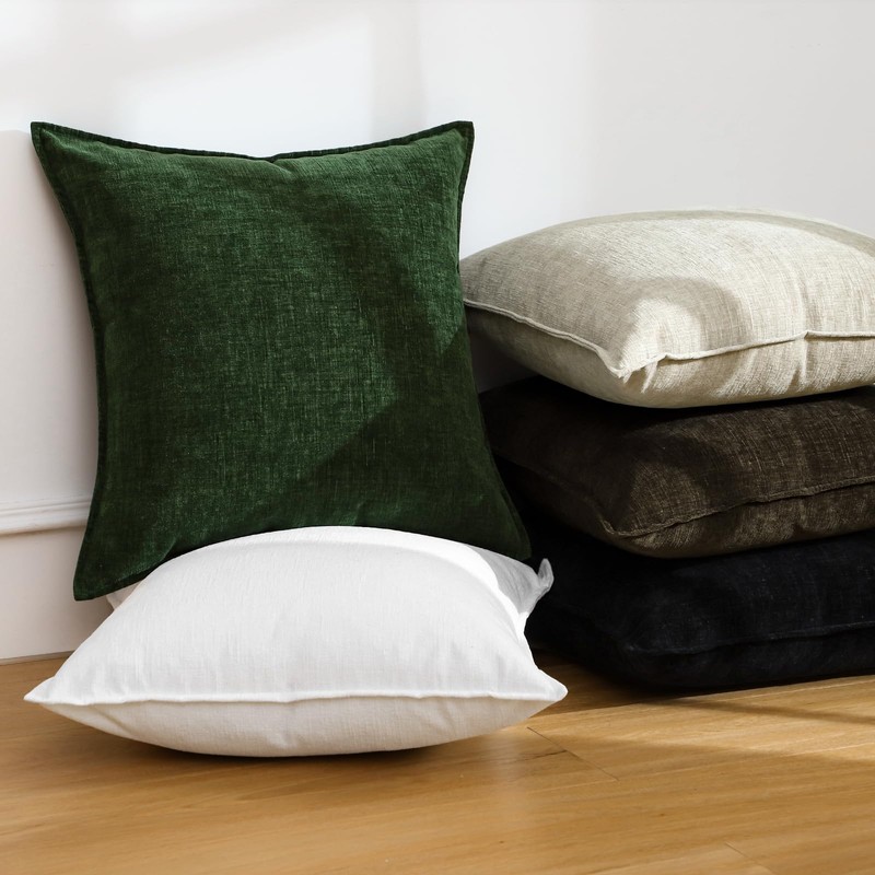 Sungeek Set of 2 Soft Chenille Cushion Covers 40x40cm Square
