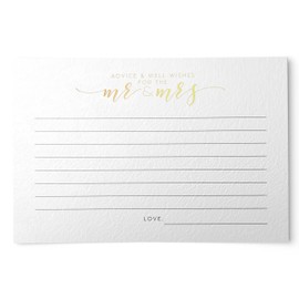 Dashleigh Newlywed & Bridal Shower Advice Cards from, 48 Cards, 4x6 inches, Double-Sided (Newlywed Advice - Gold)