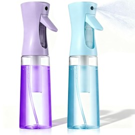 Pack de 2 Pulverizadores Continuos Transparentes 300ml - Niebla Ultrafina para Cabello, Plantas, Limpieza, Cuidado Facial y Riego