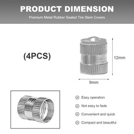 NYTKL 4 PCS Tire Valve Stem Caps, Corrosion Resistant Brass Air Cap Cover with Rubber O Seal Ring, Leakproof Dustproof Stem Covers for Car, Bike, Bicycle, Motorbike, Trucks (Model 7)