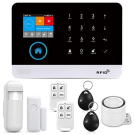 PGST Home Alarm System, 4G GSM/WiFi Smart Alarm System with for Home Security, Real Time App Push, Can Be Extended, Works with Alexa, for Door Window, Motorhome, Home, Garage