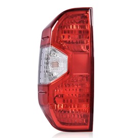 CROSSDESIGN Tail Lights Rear Tail Light Assembly w/o Bulbs Chrome Housing with Red Clear Lens Left Driver Side Compatible with Toyota Tundra 2014-2021