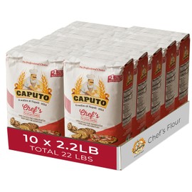 Antimo Caputo Chef's Flour 2.2 LB (Case of 10) - 22 LB Total - Italian Double Zero 00 Flour - Soft Wheat for Pizza Dough, Bread, & Pasta