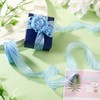 KISSITTY 10 Yards Blue Crinkled Ribbon 1 Inch Wide Wrinkled