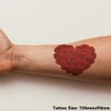 Large 'Red Rose Heart' Temporary Tattoo (TO00046060)