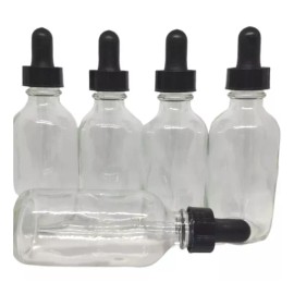 Meliars Frasco Gotero 60 Ml Transparente Bulbo Negro ( 50 Piezas)