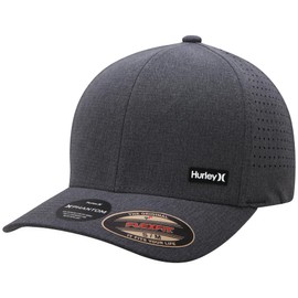 Hurley Mens Trucker Hat - Curved Brim H2O Dri Summer Fitted Baseball Cap for Men with Mesh Back, Size Small-Medium, Dark Smoke Grey
