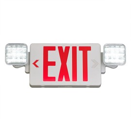 TANLUX Red Exit Sign with Emergency Lights, LED Emergency Exit Light with Battery Backup, UL Listed, AC 120/277V, Commercial Emergency Lights Combo for Business - 4 Pack
