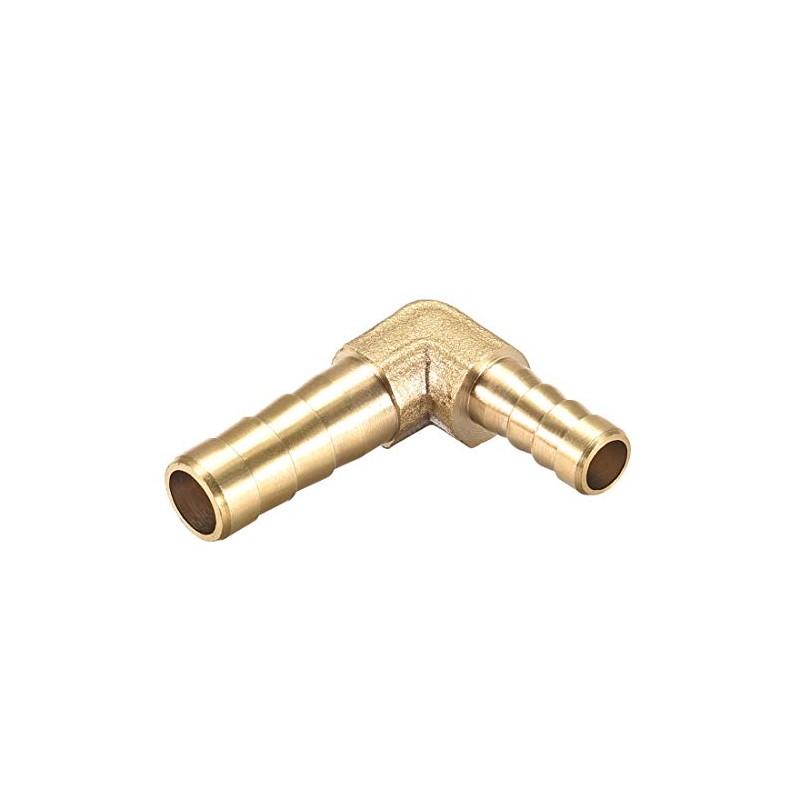 sourcing map 8mm to 6mm Barb Brass Hose Fitting 90