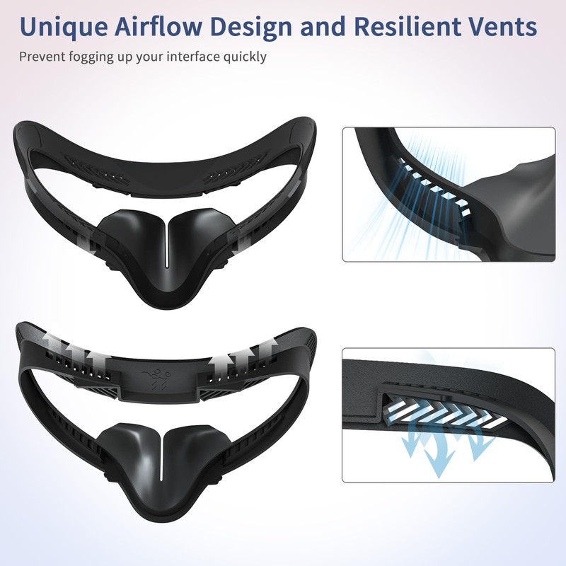 VR Face Pad for Oculus Quest 2 Accessories Replacement,Sweat-Proof PU