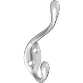 National 10-National Hardware Heavy-Duty Satin Nickel Garment Clothes Coat Hook N331-082