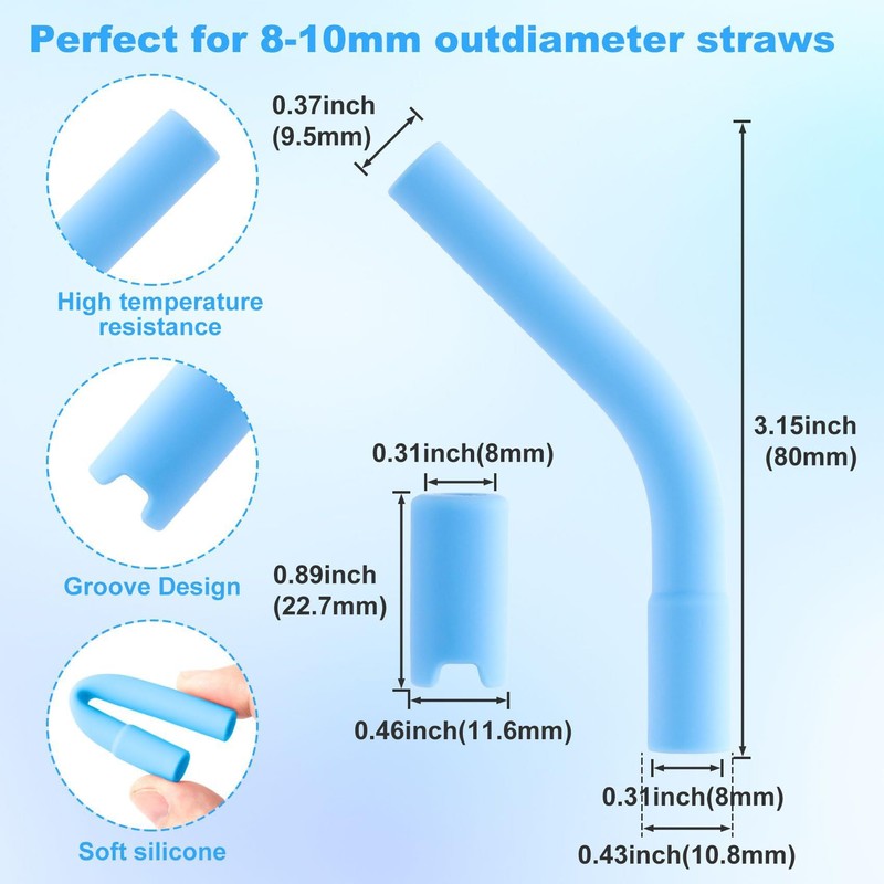 Premium Glass Anti-Wrinkle Drinking Straws Set - 2Pack for 40oz