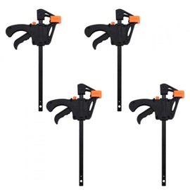One-handed clamp set, 4 pieces screw clamps, tensioner, plastic screw clamp, small one-handed clamp set wood clamps woodworking for woodworking, 20 x 11 cm