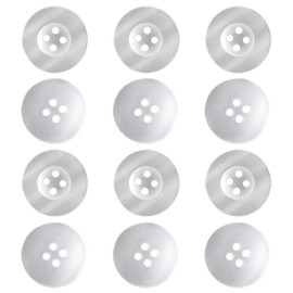 50 Pcs Clear Buttons for Sewing 3/4" (19 mm) 4 Hole 30L Imitation Pearl 0.75 inch Plastic Large Transparent Glossy Sewing Buttons for Work Uniforms Workwear School Outfits Aprons Pants Bags DIY