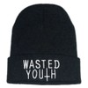 Okstar Wasted Youth Beanie Black Hat Hiphop Knit Beanie Unsex