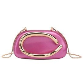 Buric Acrylic Clutch Purse for Women Marbling Evening Wedding Handbags Acrylic Shell Box Purses for Party Prom Cocktail, A-rose