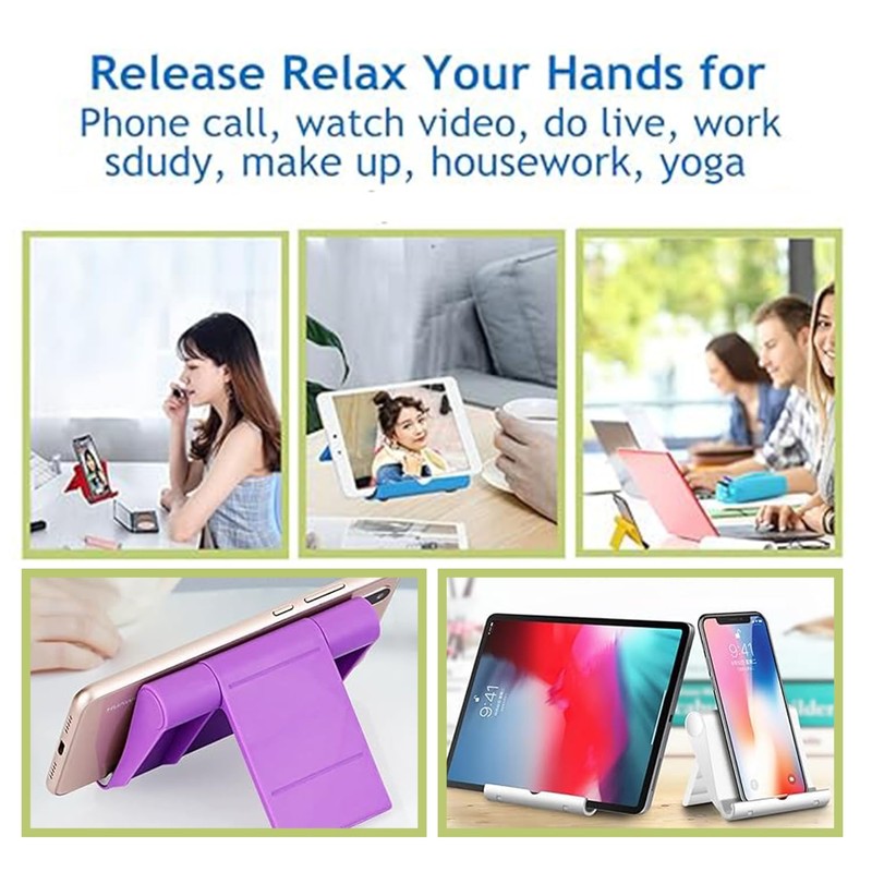 HZZADZXW Cell Phone Stand for Desk, Foldable and Adjustable Multi-Angle