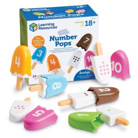 Learning Resources 20 Piece Ice Cream Pops Set for Number and Color Recognition Learning