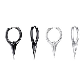 Sword Earrings for 2, Black Spike Hoop Earrings Punk Jewelry for Women Men, /, Base, No Gemstone