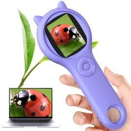 Microscope for Kids - Mini Microscope Pocket Handheld Microscope for Toddlers-Educational Science Kit Toys for Christmas Birthday Gifts,Toy for Age 3 4 5 6 7 8 Girls Boys，Purple