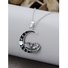 Qyvit Moon Bat Necklace 925 Sterling Silver Gothic Pendant Vampire