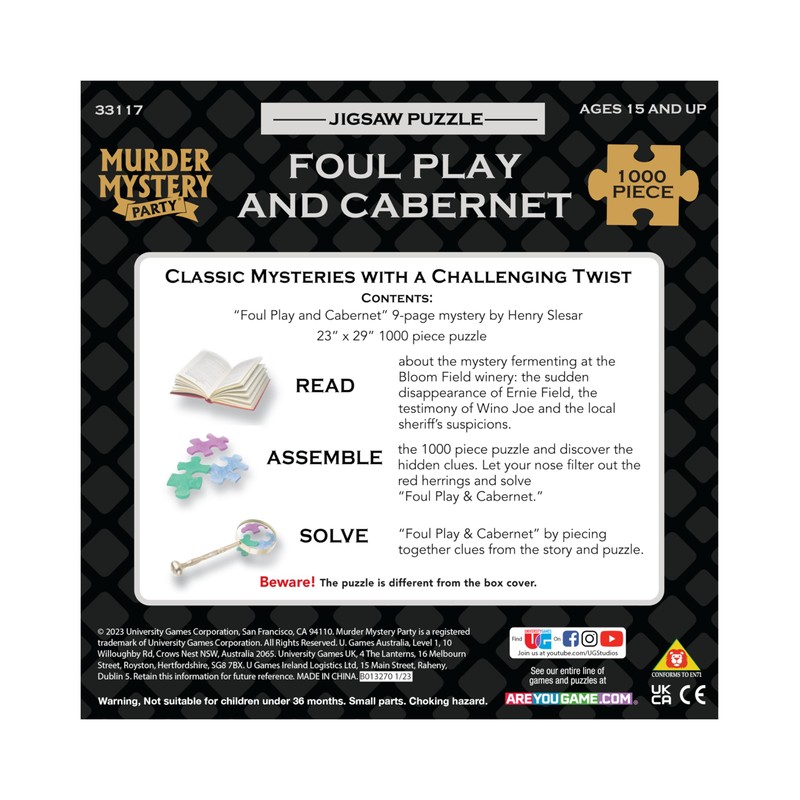 Murder Mystery Party – Foul Play & Cabernet 1000 Piece