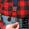 Button Suspenders for Men Y-Back 1.4 Inches Wide Leather Button