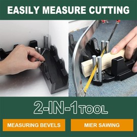 2-in-1 Mitre Measuring Tool, Measuring and Sawing Miter Angle Cutting Tool, Precise Miter Saw Angle 85-180° Beveling Cutting Tool Miter Gauge Woodworking Tool