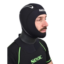 SEAC Tekno Kofhaube For Neoprene diving suits, 5mm Strong, With ventilation holes, For Ladies And Men black XXL / XXXL