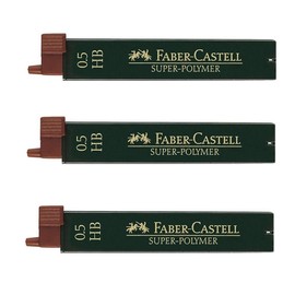 Faber-Castell 0.5 mm HB Super-Polymer Fineline Leads (3 Packs of 12)