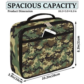 Kids Lunch Box for Girls Boys Toddler Insulated Lunch Bags, Mini Cooler Back to School Lunch Tote Bag Portable Thermal Meal Tote Kit Soft Bag, Army Print Camouflage