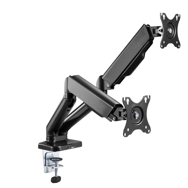 Stellar Mounts Dual Spring LCD Monitor Arms with USB and
