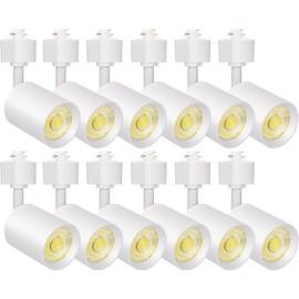 VANoopee 12-Pack 10W Dimmable LED Track Lighting Heads H Type Track Light Replacement Fixtures Bright 4000K Neutral White Ceiling Spotlight for Accent Task Art, Flicker Free CRI90+ 24° 800lm White