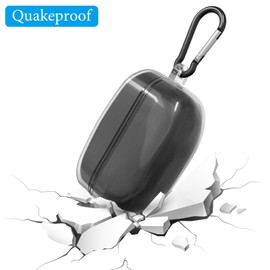 Geekria Funda de TPU compatible con Sony WF-1000XM4 Wireless Auricular Protectora Funda de transporte para auriculares inalámbricos con gancho para llavero, puerto de carga accesible (transparente)