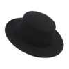 Black Fedora Flat Hat Classic Wide Brim Cap Panama Style