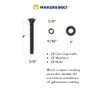 3/8" x 4" (25 Pack) Black Carriage Bolt Kit, Grade