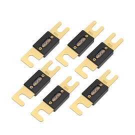 6PCS 80 Amp 32 VDC ANL Blade Fuse for Marine Car Vehicle Audio and Video System, Universal Car Accessories Gold-Plated ANL Fuses Replacement for Inverters and Other Current Applications (80A-6PCS)