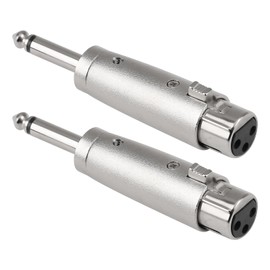 QTMMC 2 Pack Jack to XLR Female Adapter 1/4 Inch 6.35mm Male to XLR Female Adapters Professional 3-Pin Audio Connector for Microphones & Equipment